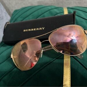 Burberry Gold Aviator Sunglasses